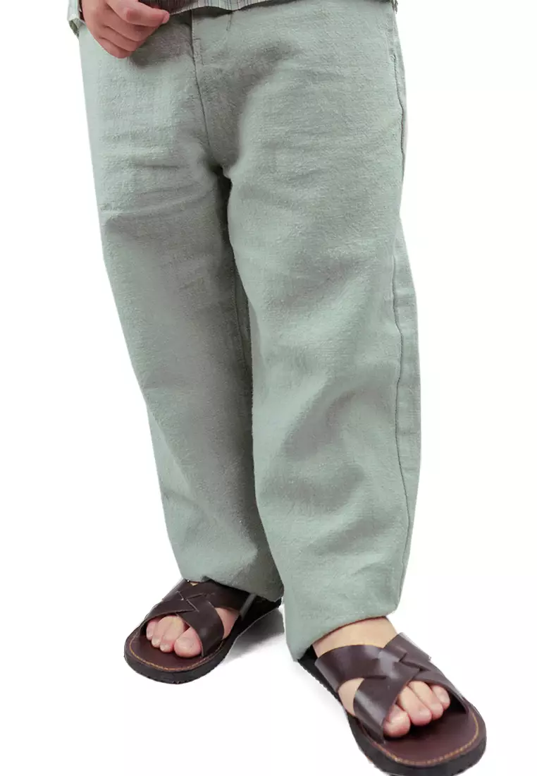 Boys Linen Pull-On Pants