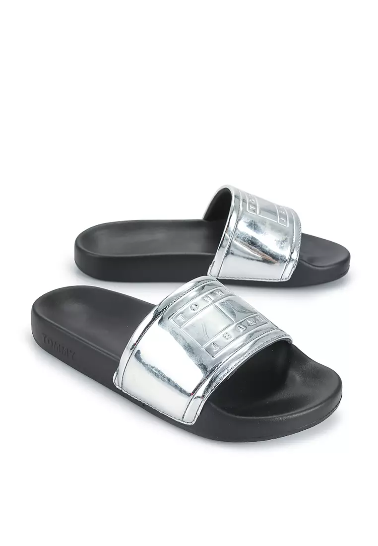 Metallic slip 2025 on sandals