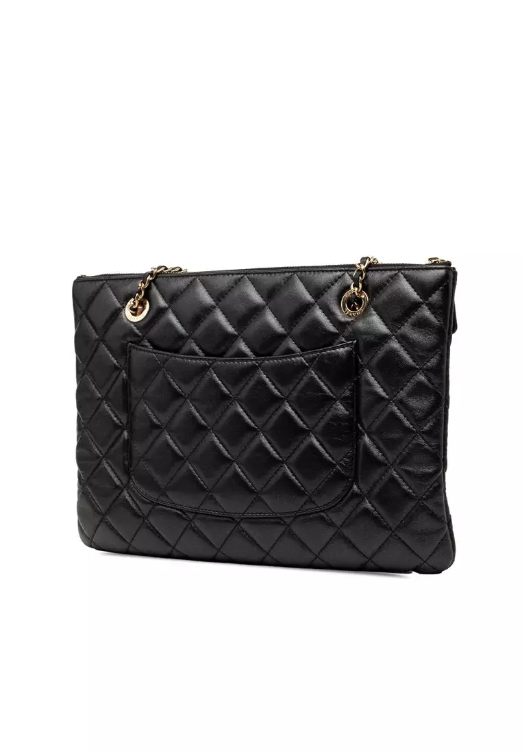 Pre-Loved Chanel Cc Quilted Lambskin Double Zip Crossbody