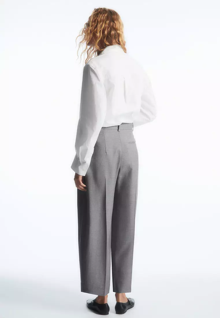 BARREL-LEG WOOL TROUSERS