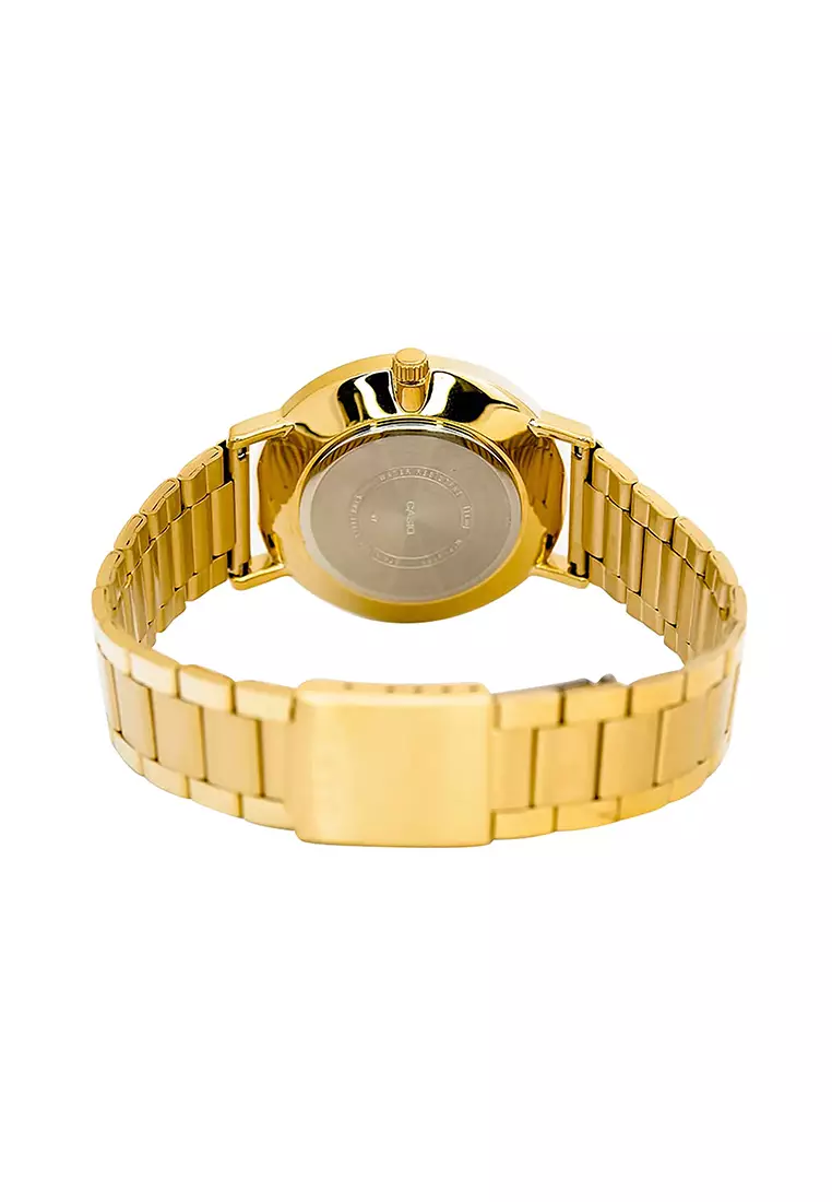 Couple Analog Watch MTP/LTP-VT01G-7B Gold Stainless Steel Strap