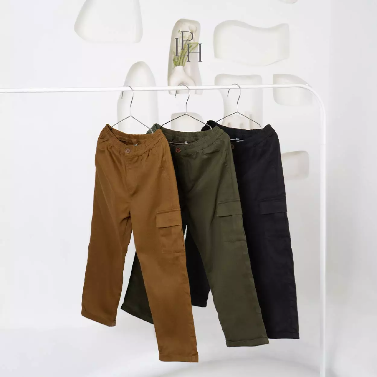 Little Palmerhaus - Long Cargo Pants 2.0 (Celana panjang anak) Army Green