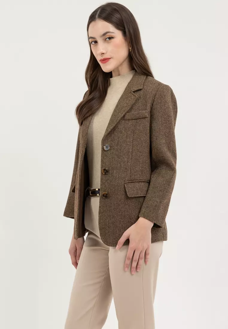 Herringbone Blazer Jacket