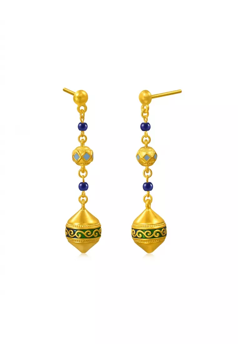 999 Gold Cultural Blessings  Earrings for Women 95614E