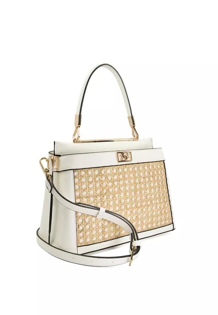 Ducier Large Rattan Tote Bag White