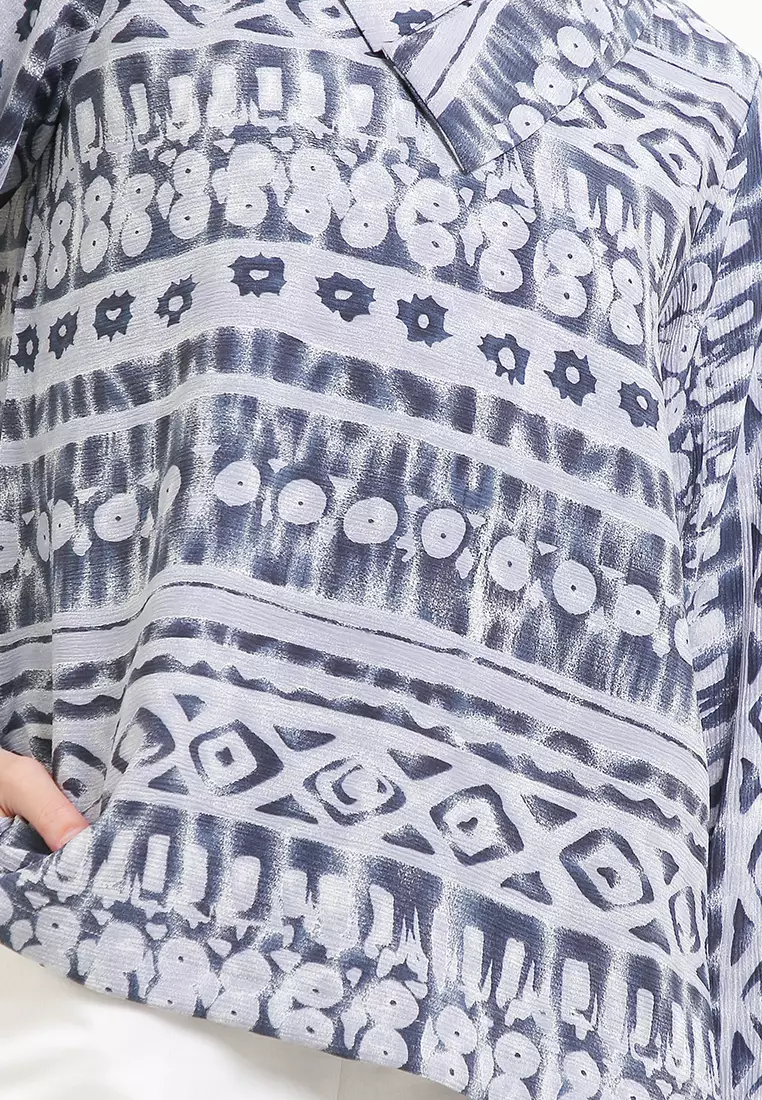 Delira Blouse In Grey Print