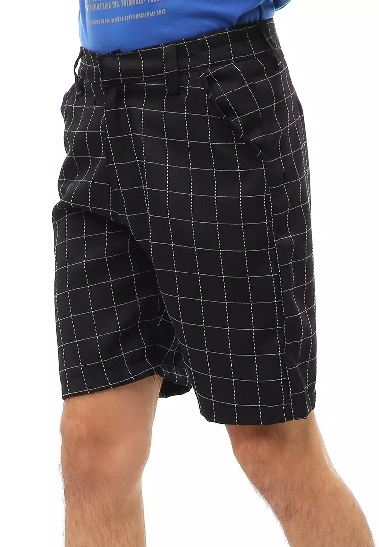 Rishham Short Pants Celana Pendek Pria Tartan Kotak Material Wool ORIGINAL