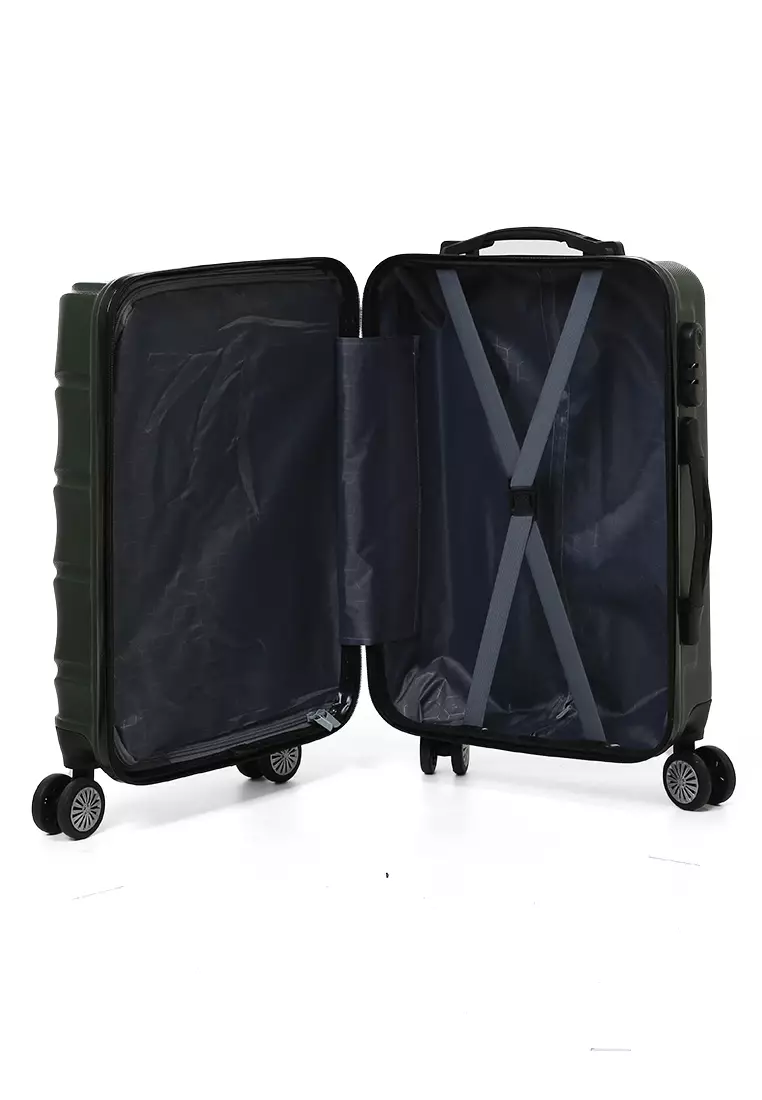 Carlton Koper Cabin Hardcase Unisex Size 20Inch Suitcase Combination Lock Large Compartment Material ABS+PVC Coated ORIGINAL - Dark Green