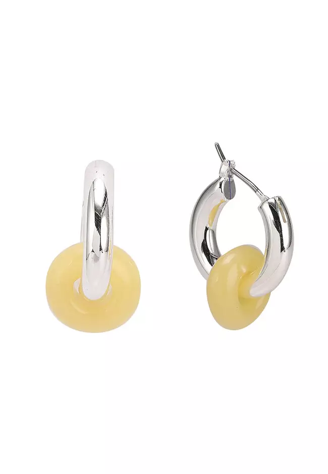 Gold plated top mini hoop earrings
