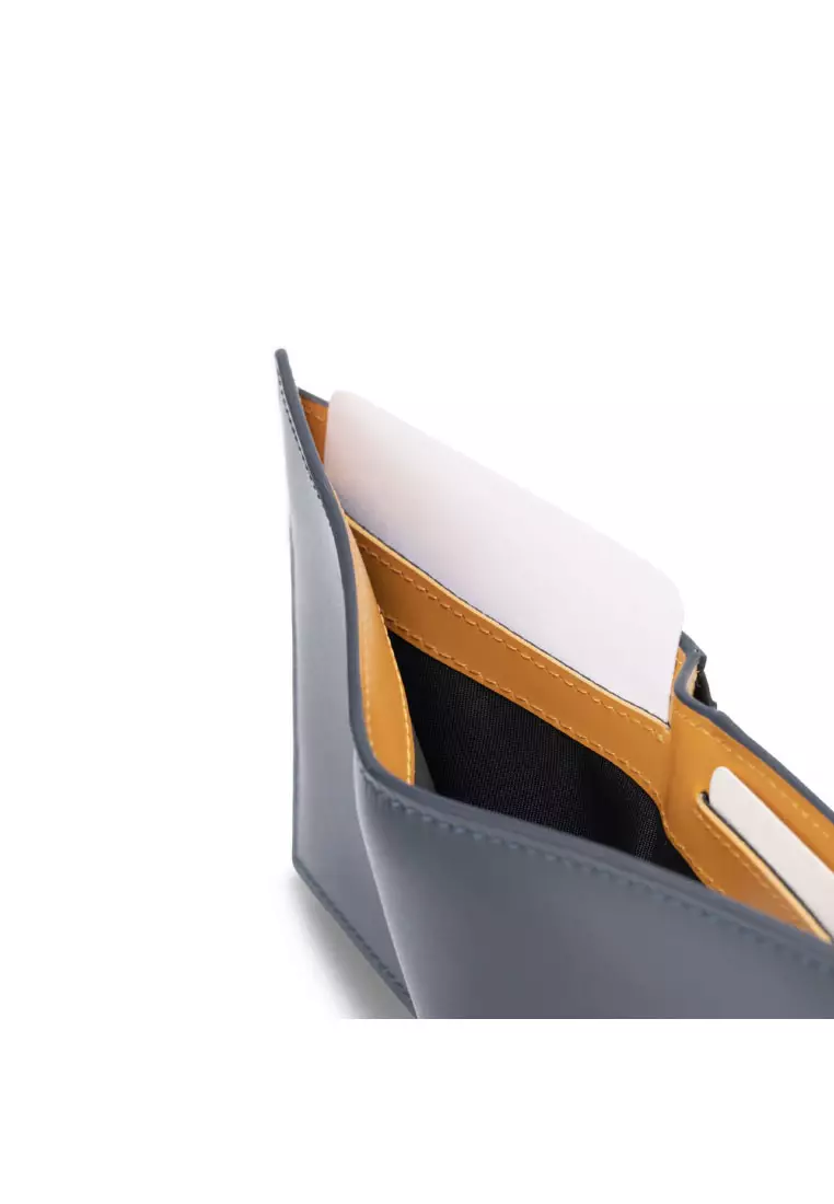 Cosmopolitan Slim Leather Wallet (Navy & Orange)