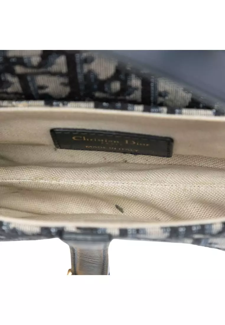 Pre-Loved Dior Mini Oblique Canvas Saddle Bag