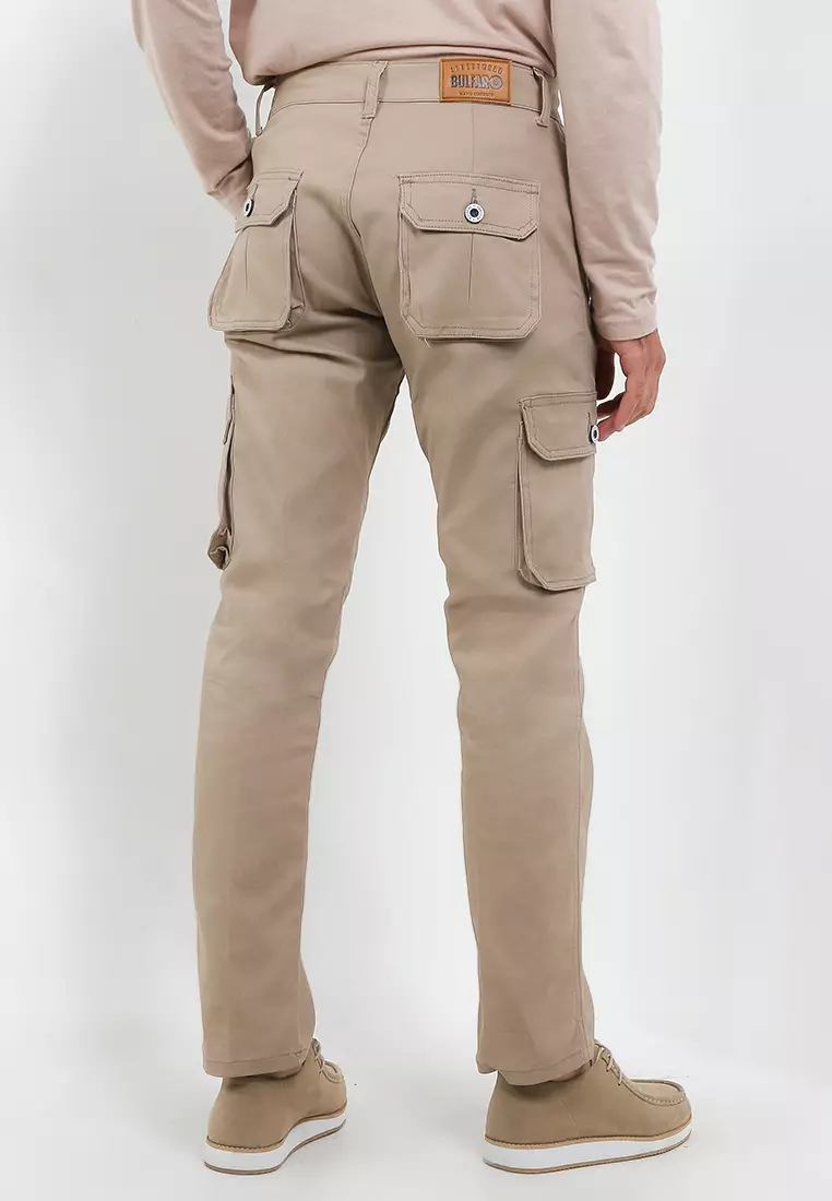 Celana Cargo Pants Cotton Twill Stretch - Mocca