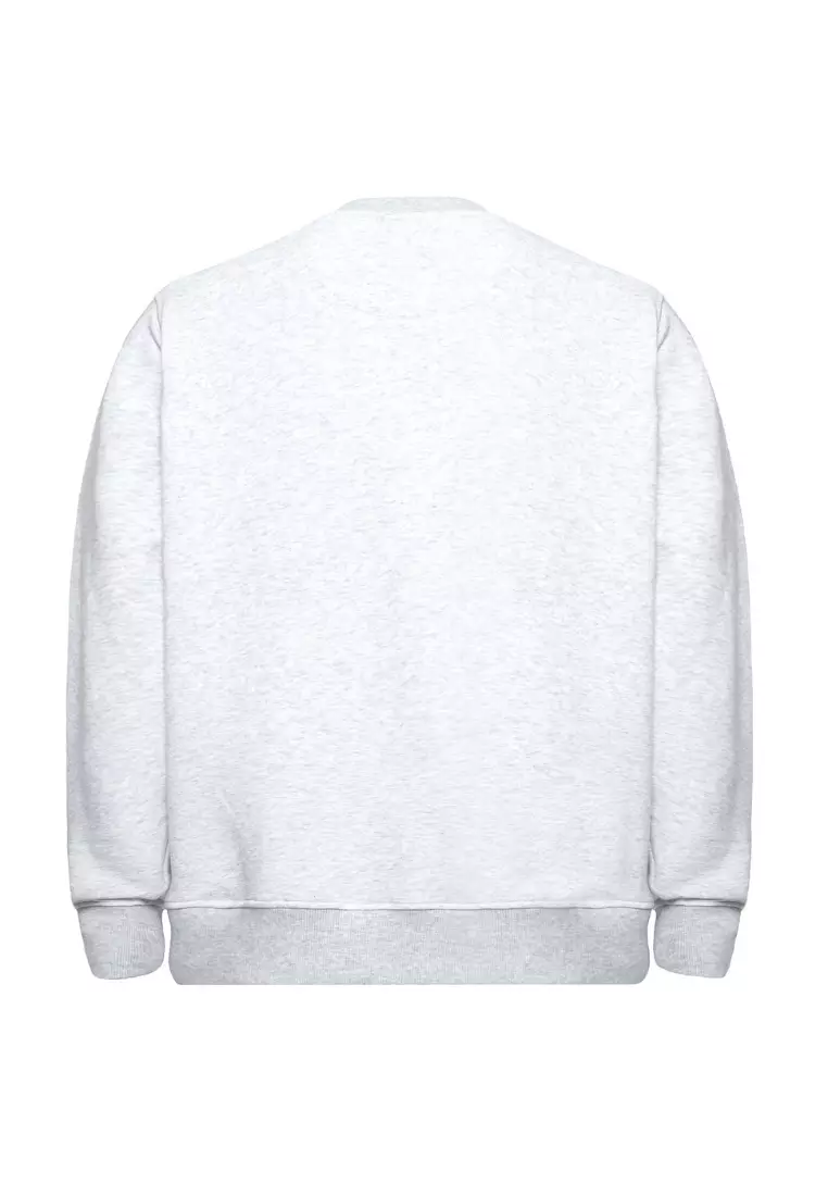 Cotton Well Coofy Crewneck Sweatshirt with Hidden Pocket Light Grey | Sweater Polos Kantong Tersembunyi Abu Muda