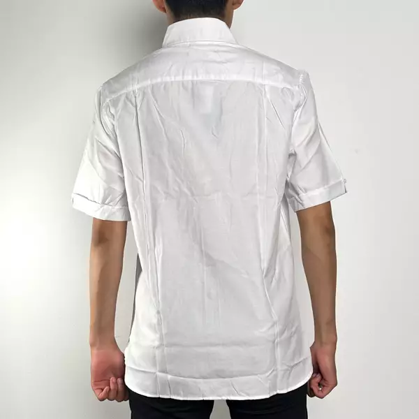 Kemeja FRED PERRY LOGO POCKET BLACK WHITE SHIRT 100% ORIGINAL