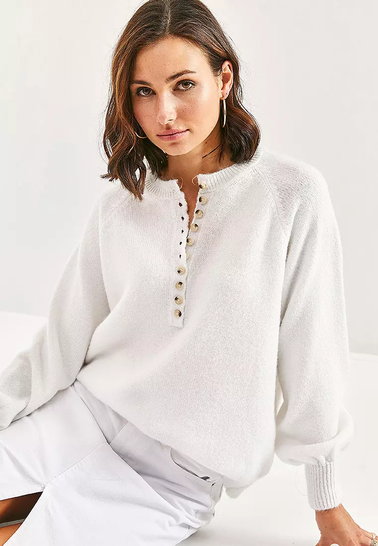 Raglan Sleeves Knit Sweater