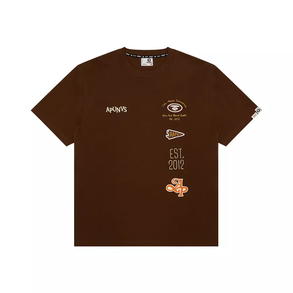 Jual AAPE BY BATHING APE Fancy Multi Logo T-Shirt Brown Original