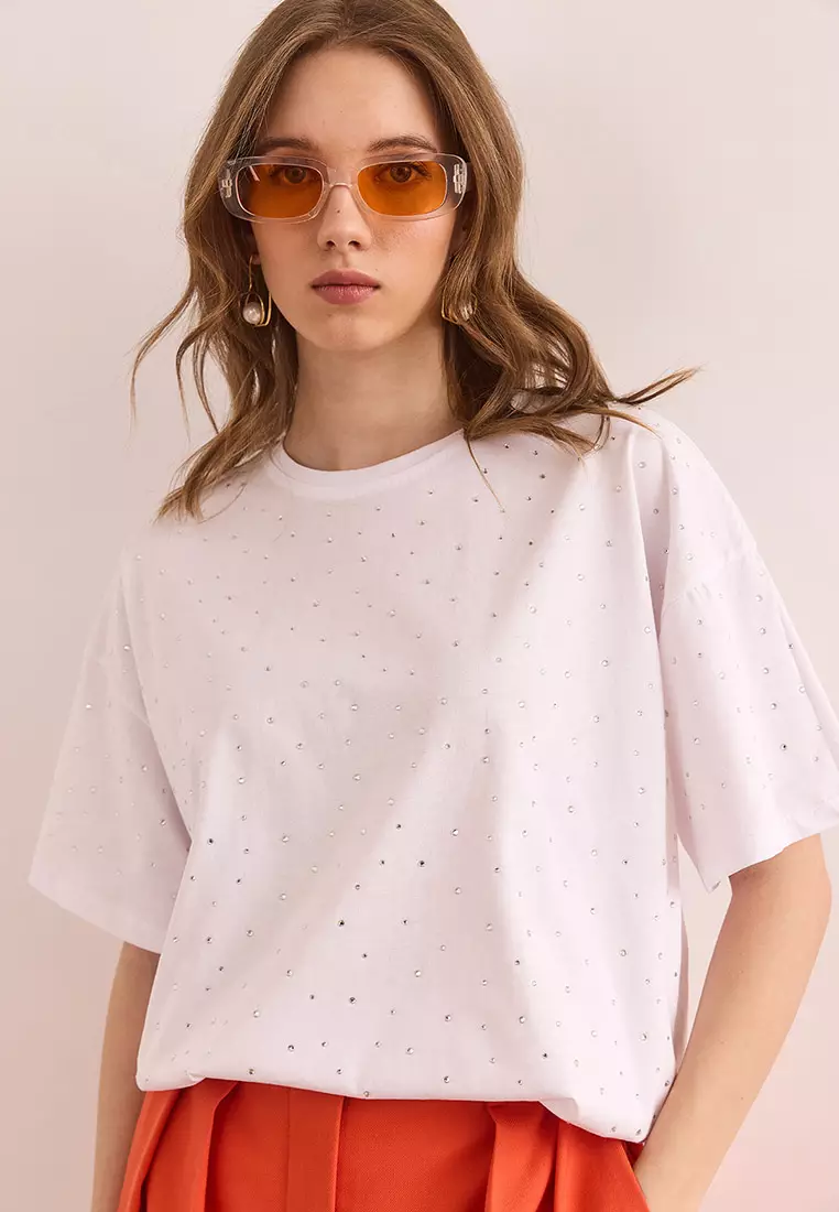 Stones Detailed T-Shirt