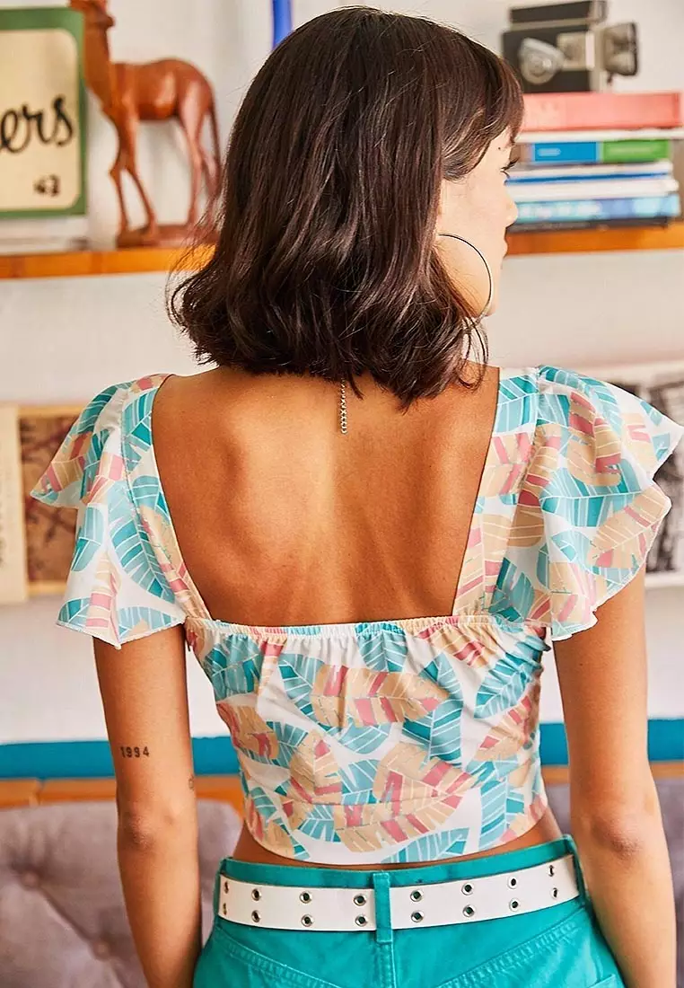 Side Zippered Crepe Blouse