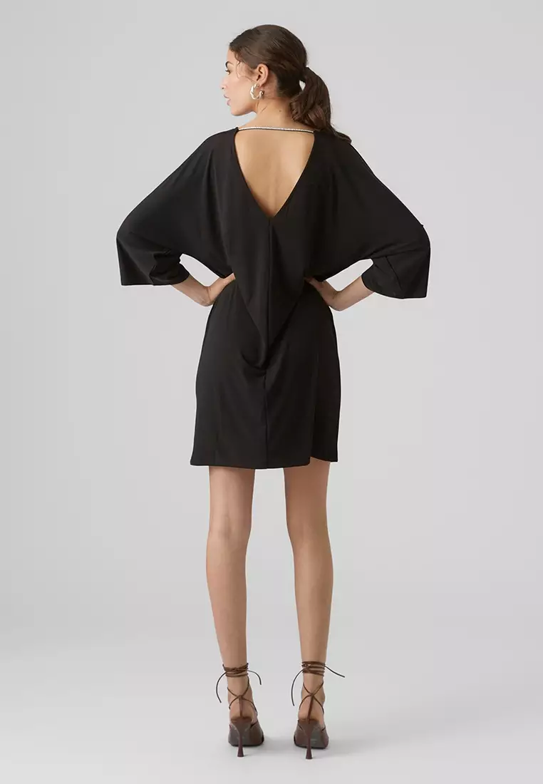 Rasmine 3/4 Bat Sleeve Short Dress