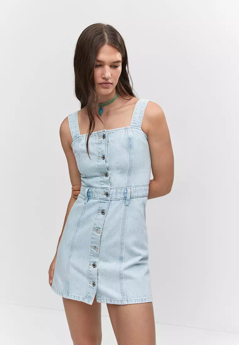 網上選購Mango Button Denim Dress 2024 系列| ZALORA香港