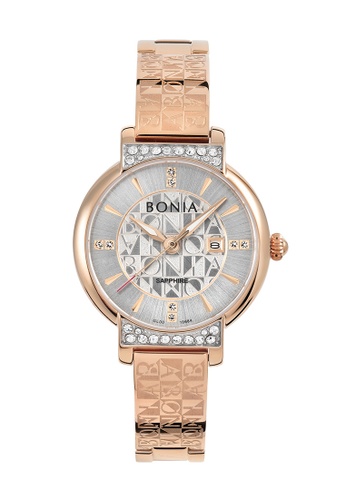 Bonia Watches silver and gold Bonia Monogram Women Elegance BNB10684-2512S (Free Gift) F7A16ACCE40DA6GS_1