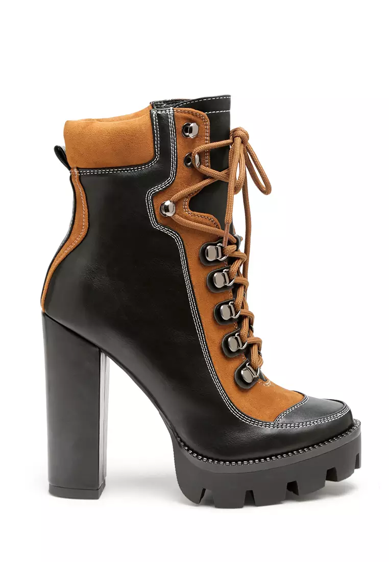 Chunky heel 2025 biker boots