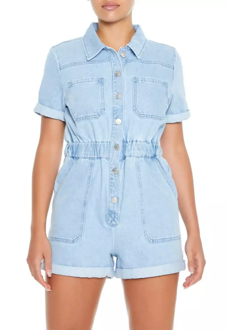 Forever 21 blue romper new arrivals