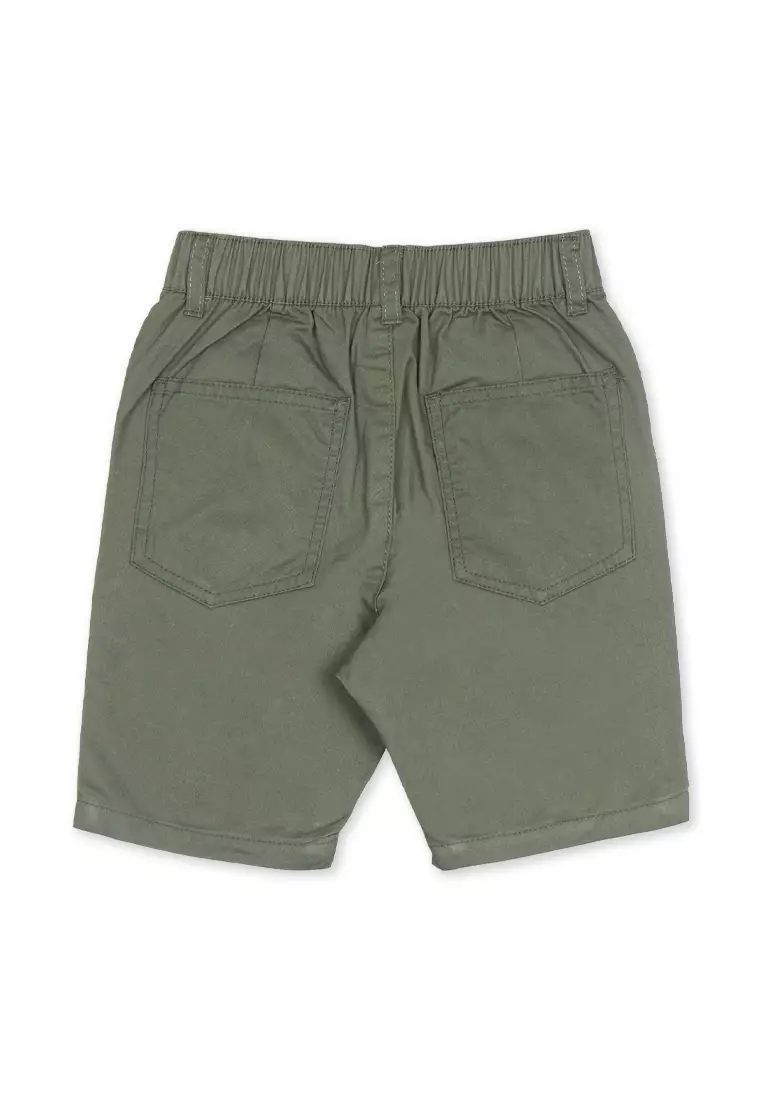 Boys Twill Jogger Short With Embro Details