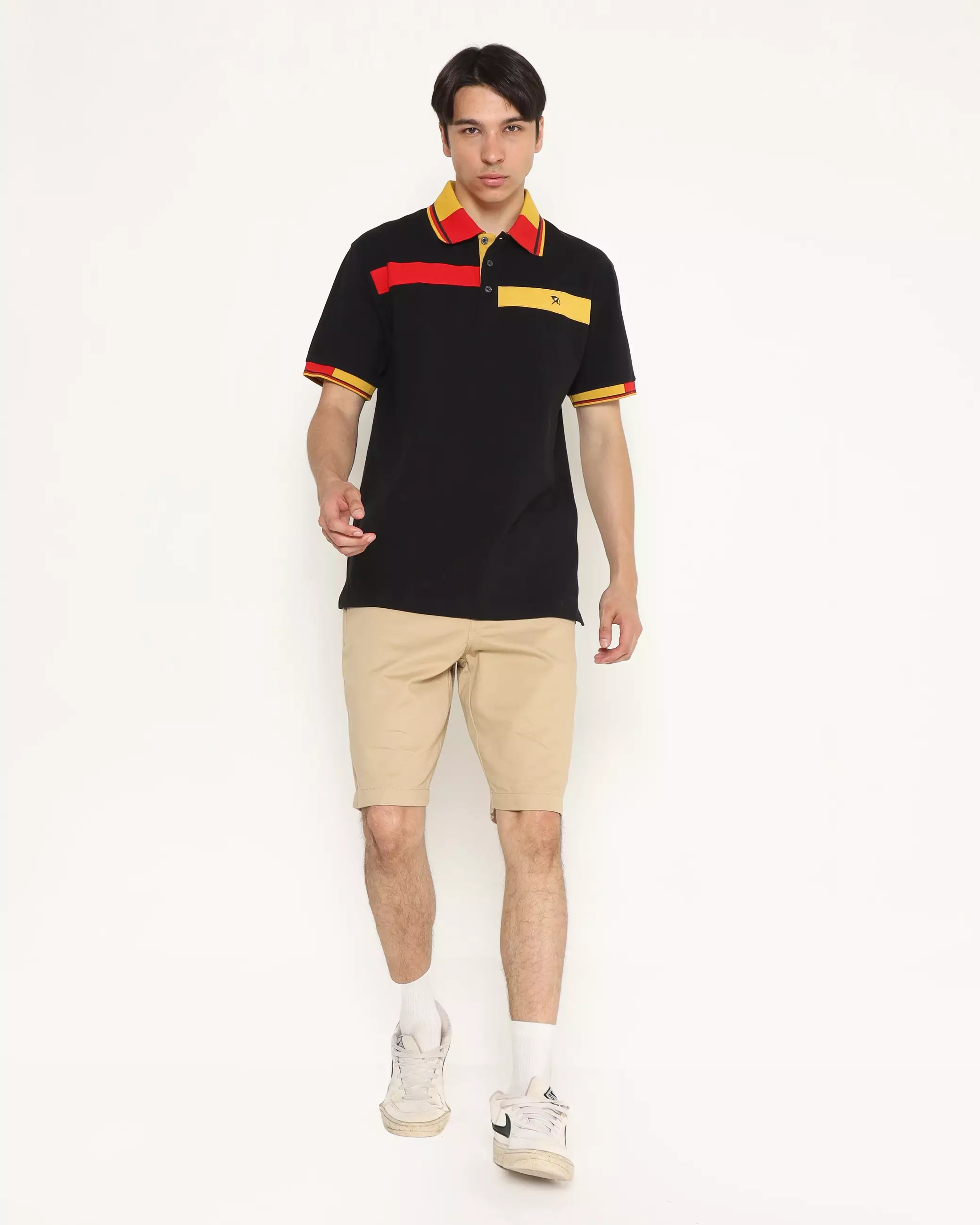 MEN'S BLACK POLO SHIRT WITH COLOR COMBINATION