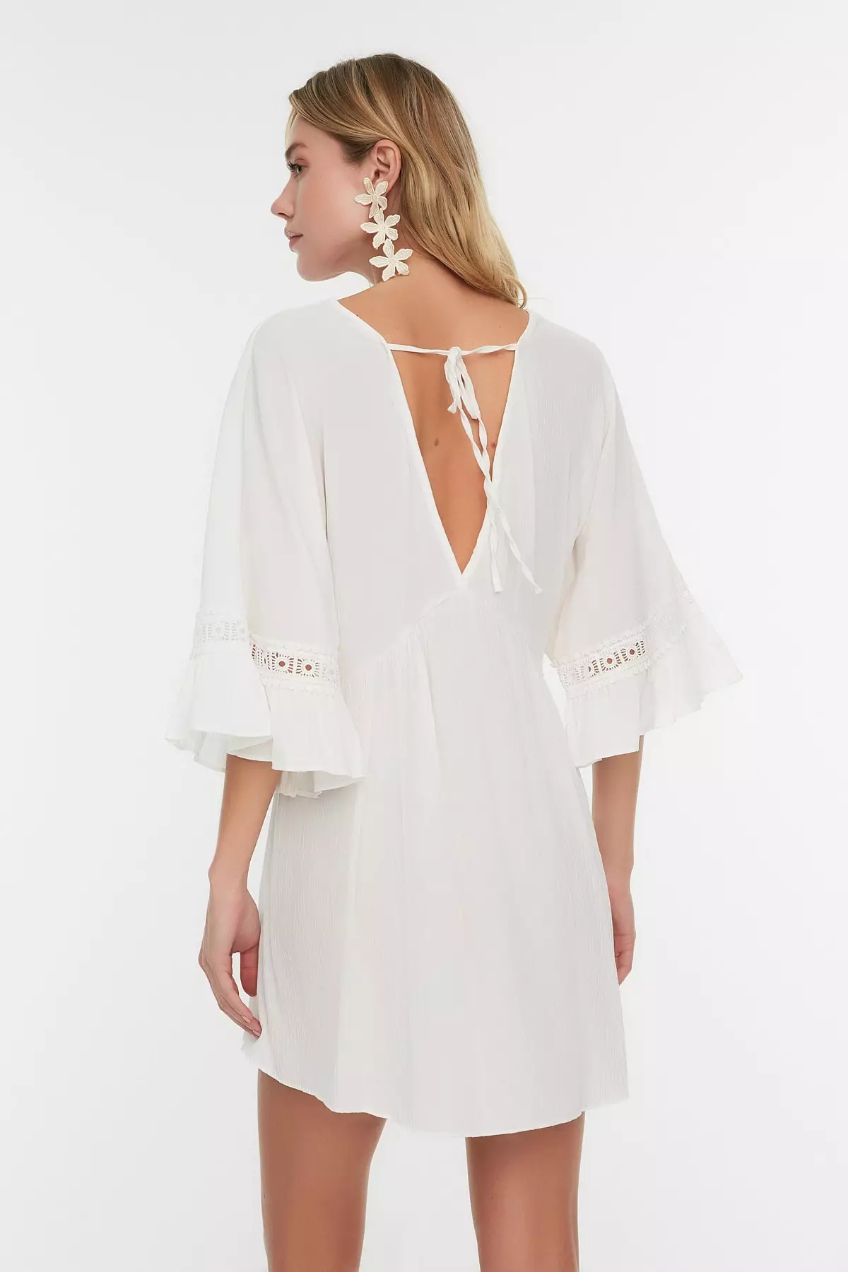 Lace Stripe Detailed Beach Dress