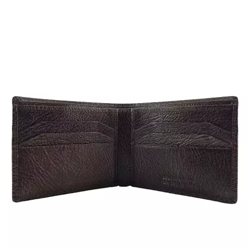 Men Casual Bifold Wallet Card Only Dark Brown LA-190