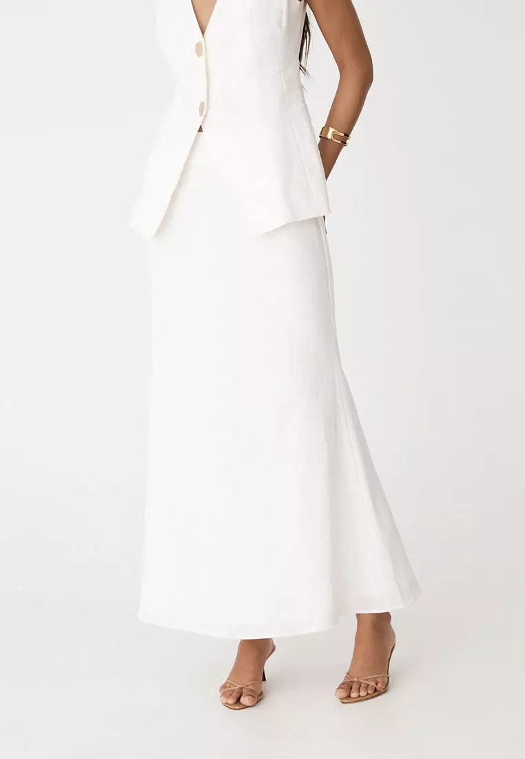 Amelia Linen Blend Maxi Skirt