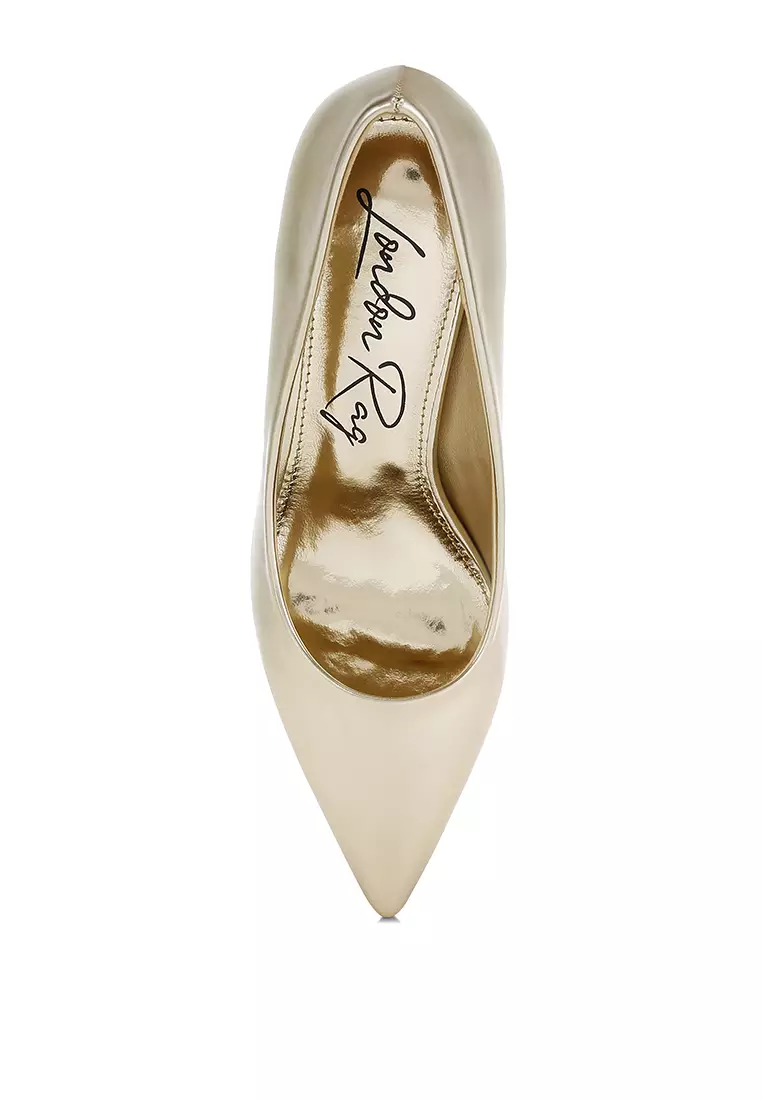 Metallic Fantasy Heel Pumps in Gold