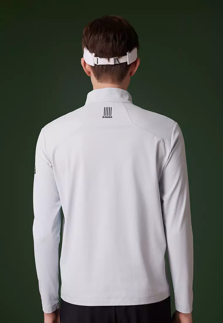 男裝 K-SWISS LOGO 半拉鏈上衣