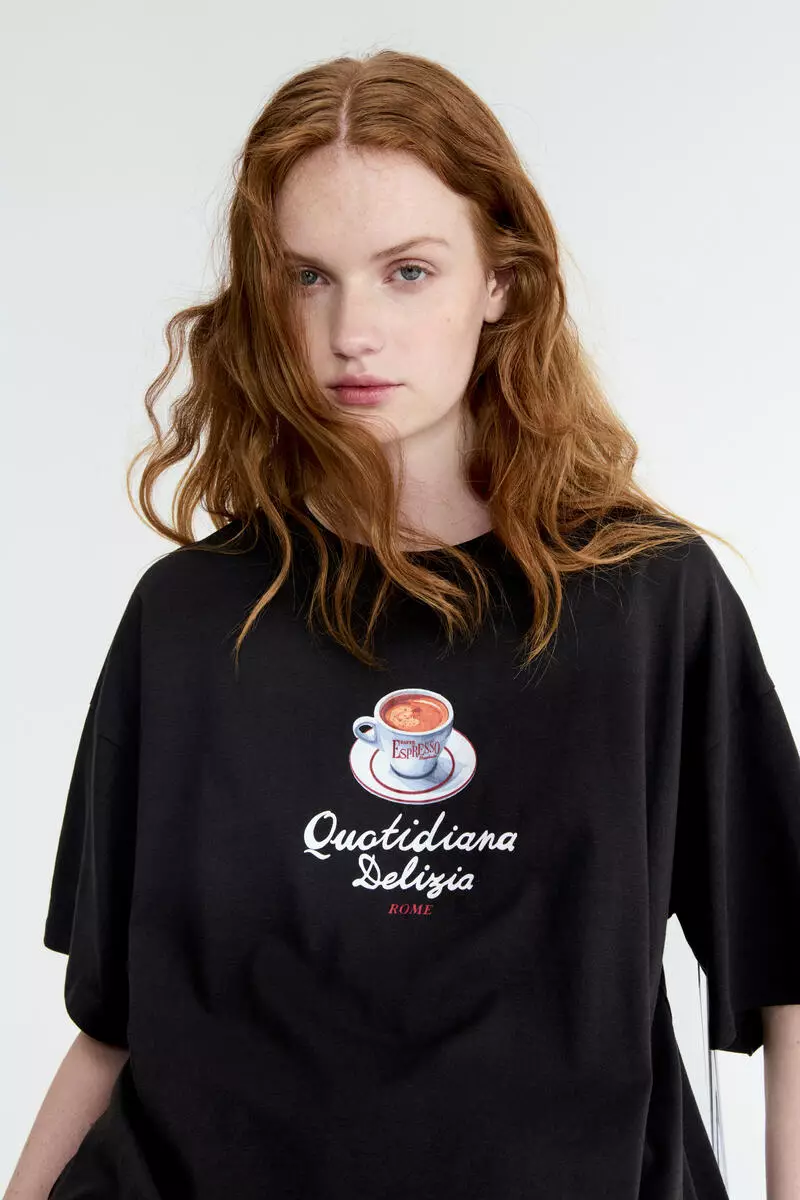 Oversized print-motif T-shirt