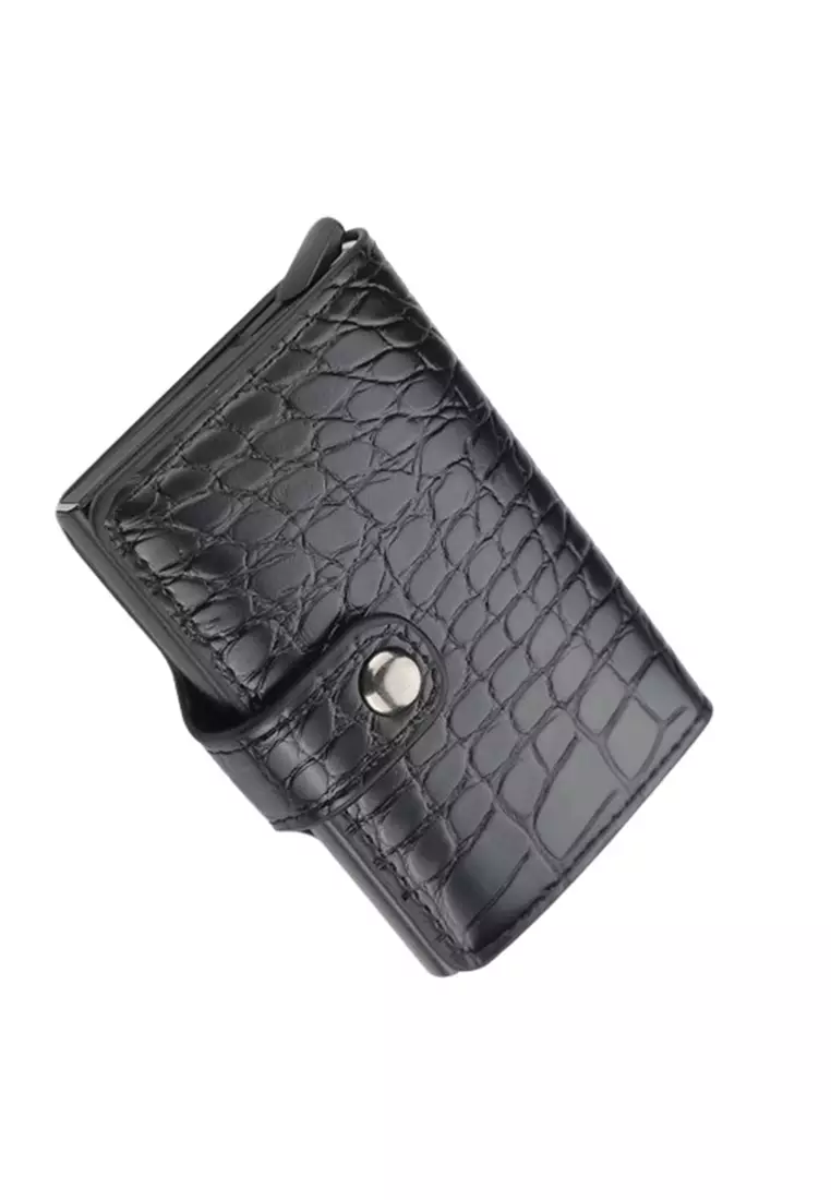 Card Wallet Dompet Kartu Fashion Pria Many Slot Material Leather Kulit ORIGINAL - Black