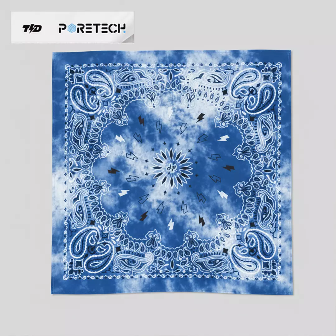 TDACTIVE Bandana Kalcer Lari Biru Putih Tie Dye PORETECH 52cm x 52cm ABA29
