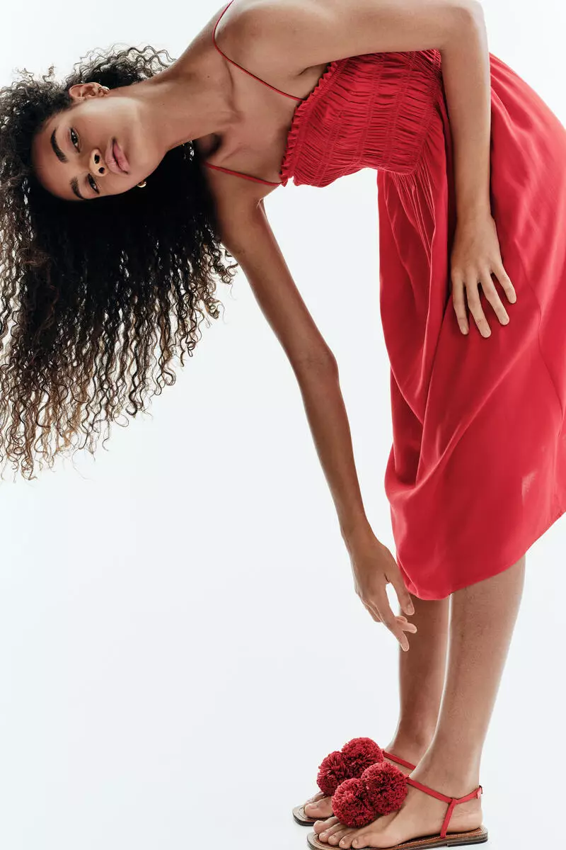 Smocked strappy dress