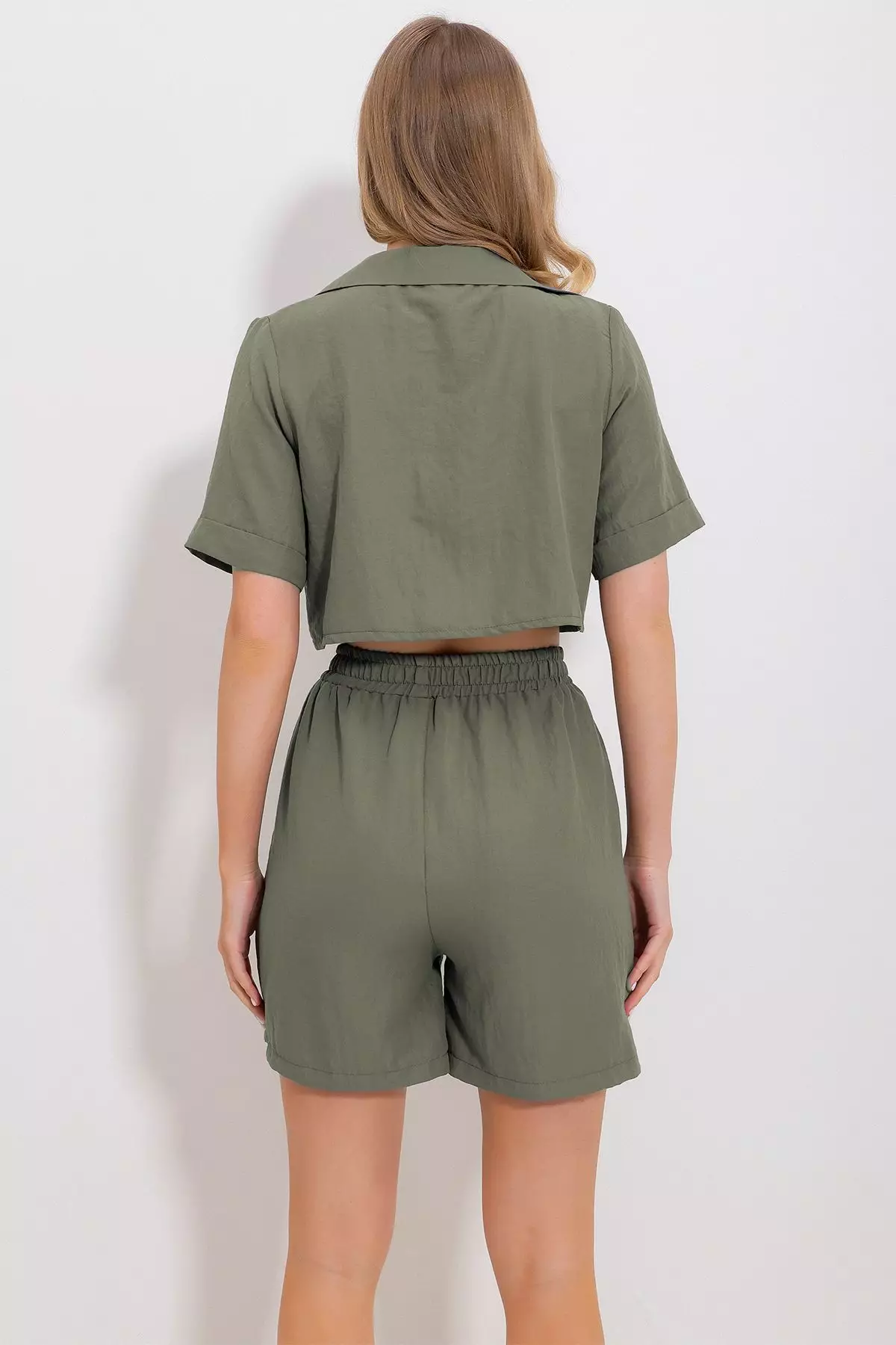 Crop Shirt and Shorts Set