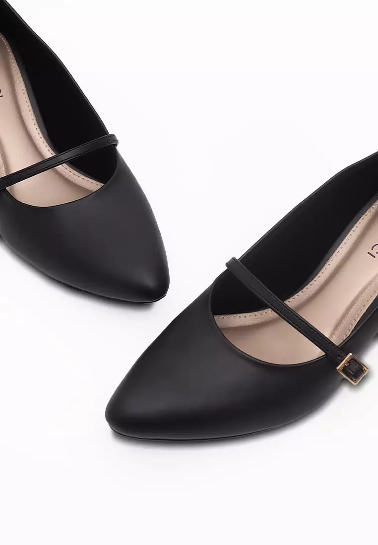 VIVI NICI - Bianca Sepatu Wanita Hak 5 Cm Black Solid