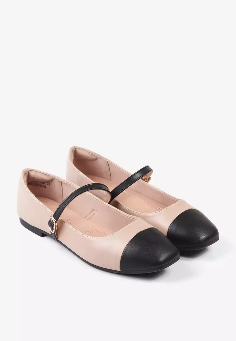 Flatshoes Mary Jane Wanita Two Tone L.Lunox