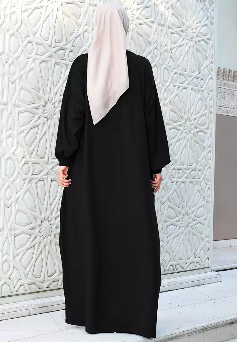 JV Hasanah Abaya Rayon Black | Gamis Abaya Rayon Jumbo Busui