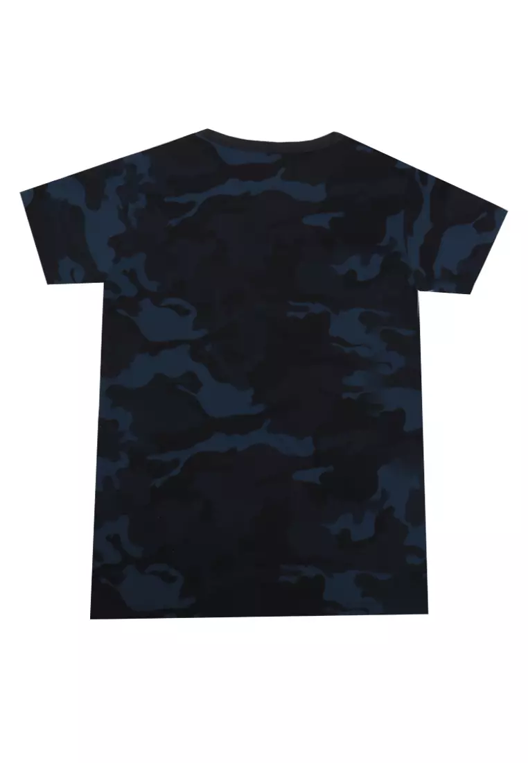 Nade Japan FT001T s/s Kaos wanita Lds Camo Nlogo chest blue-blk