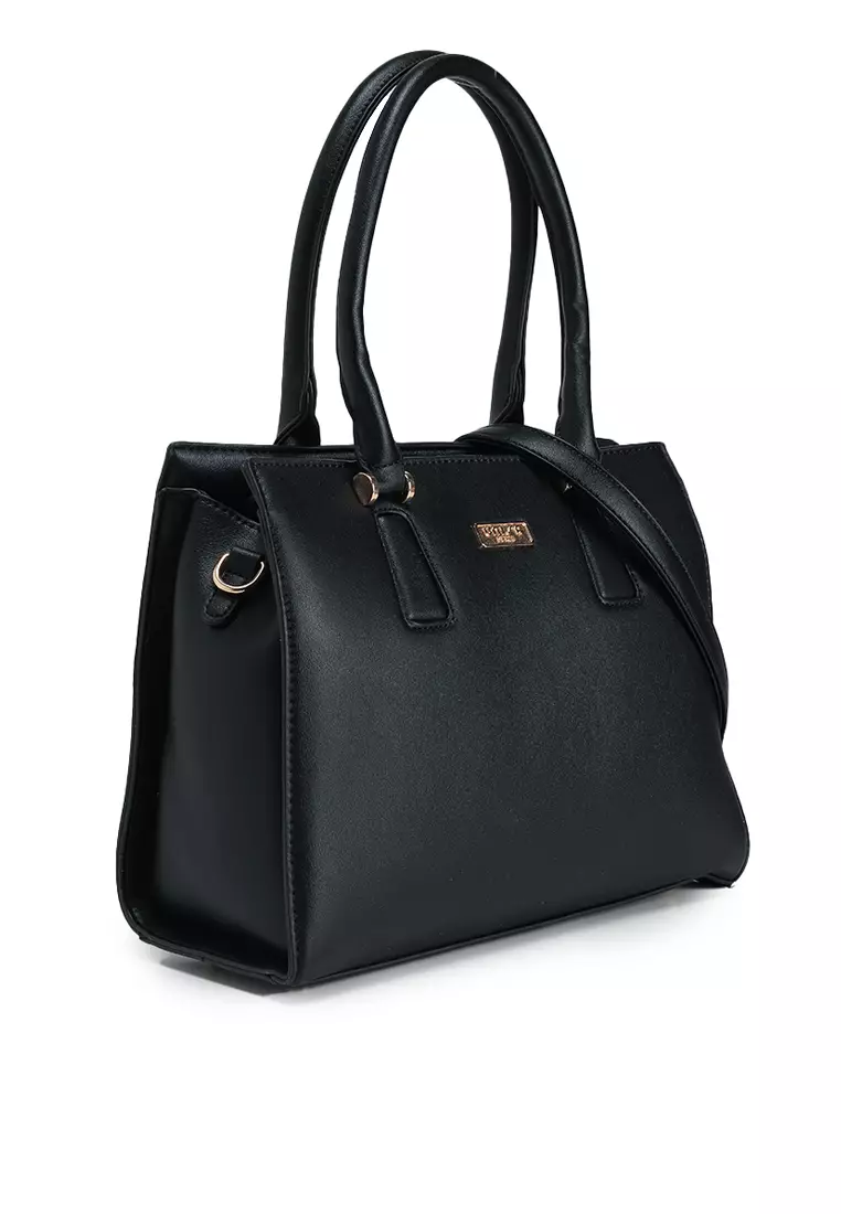 Faux Leather Convertible Tote Bag