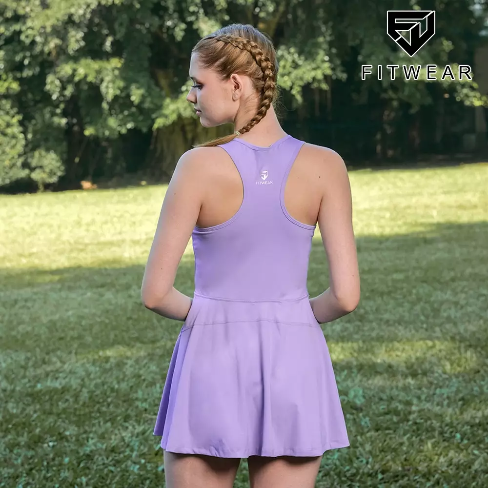 Fitwear - Dress With Sportbra & Inner Olahraga Wanita DEVINA TENNIS DRESS ZIP - LILAC