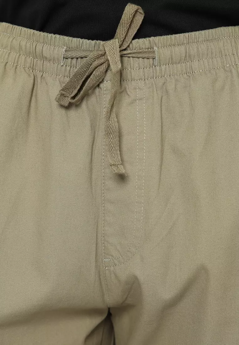RBJ Celana Pendek Karet Polos Cotton Olive Pria