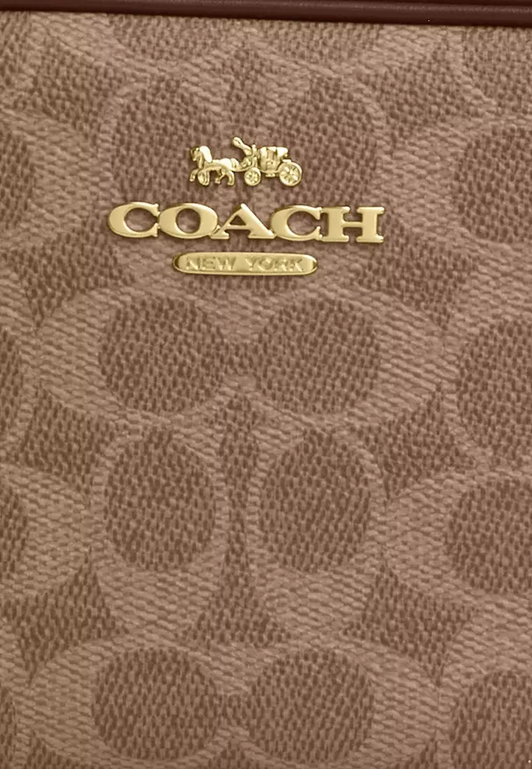 Mini Jamie Camera Bag In Signature Canvas - Tan/Brown