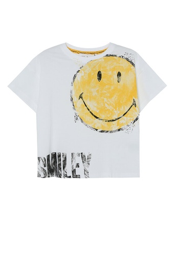 Desigual white Smiley® T-Shirt EE246KABD7CC0DGS_1