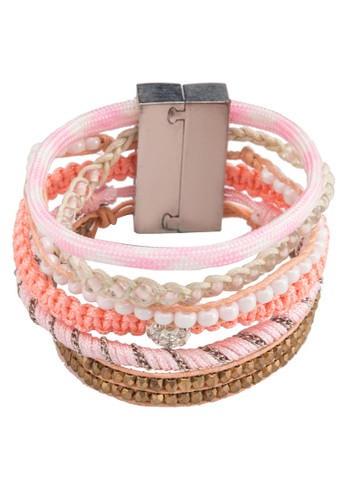 水晶吊飾混合繩手鐲,esprit hk office 飾品配件, 手鐲 & 手環