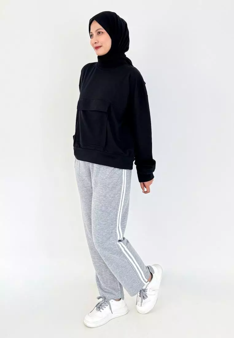 Set Sporty Daily (Setelan Training Sweatpants) HITAM - ABUMUDA